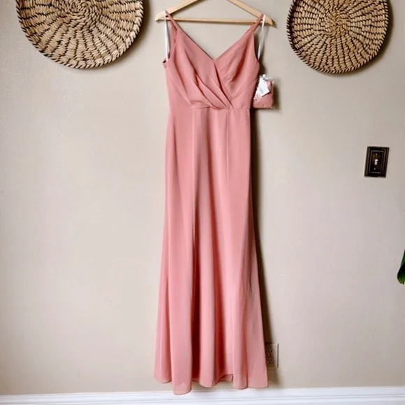 New with Tags Social Bridesmaids Dress in Desert Rose Pink Size 2 - Picture 2 of 6